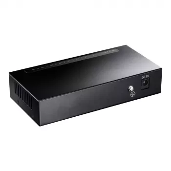 Cudy GS108 tinklo jungiklis — 8 prievadų Gigabit Ethernet (10/100/1000), juodas, 16 Gbit/s perjungimo talpa