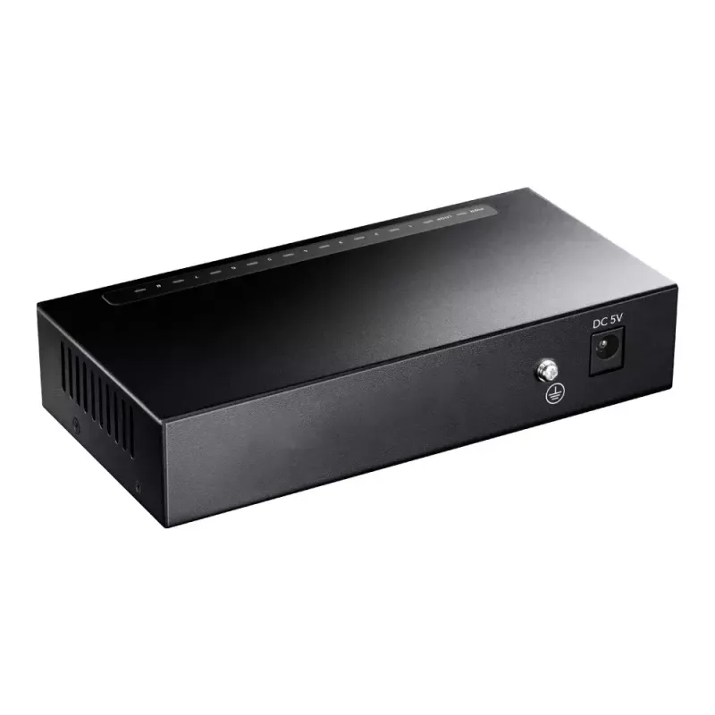 Cudy GS108 tinklo jungiklis — 8 prievadų Gigabit Ethernet (10/100/1000), juodas, 16 Gbit/s perjungimo talpa