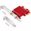 Vidinė WLAN/Bluetooth PCIe tinklo plokštė Cudy WE3000S – Triband 2.4/5/6 GHz, Intel AX210, Bluetooth 5.2, 2400 Mbps, Full-height/Low-profile