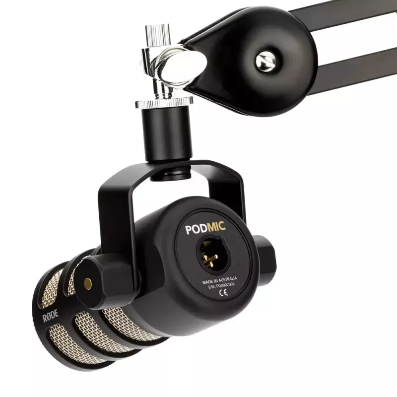 Sceninis dinaminis mikrofonas RØDE PodMic – kardioidinis, XLR-3, 20–20 000 Hz, subalansuota išvestis, 937 g, juodas