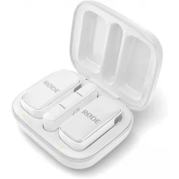 Belaidė mikrofono sistema Rode Wireless Micro Lightning – omnidirekcinė, 48 kHz/24 bitai, 7 h baterija, 100 m nuotolis, balta