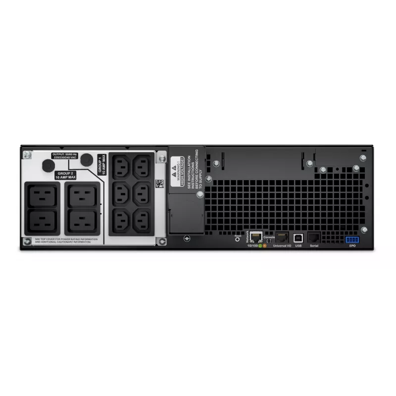 APC Smart-UPS On-Line SRT5KRMXLI – 5000VA, 6x C13, 4x C19 išėjimai, montuojamas į stelažą, integruota tinklo valdymo kortelė