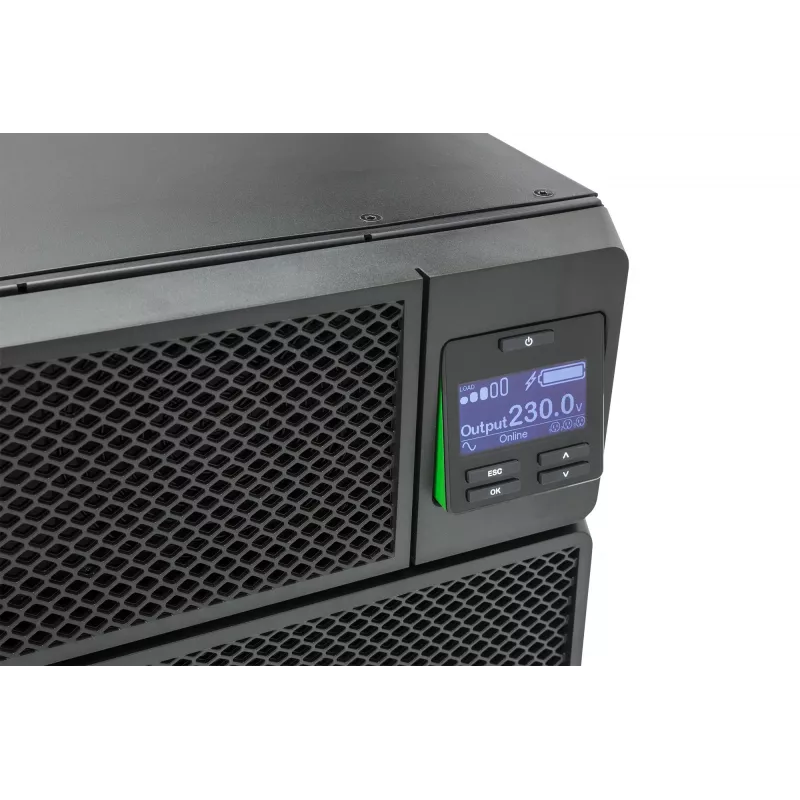 APC Smart-UPS On-Line SRT5KRMXLI – 5000VA, 6x C13, 4x C19 išėjimai, montuojamas į stelažą, integruota tinklo valdymo kortelė