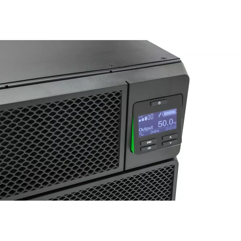 APC Smart-UPS On-Line SRT5KRMXLI – 5000VA, 6x C13, 4x C19 išėjimai, montuojamas į stelažą, integruota tinklo valdymo kortelė