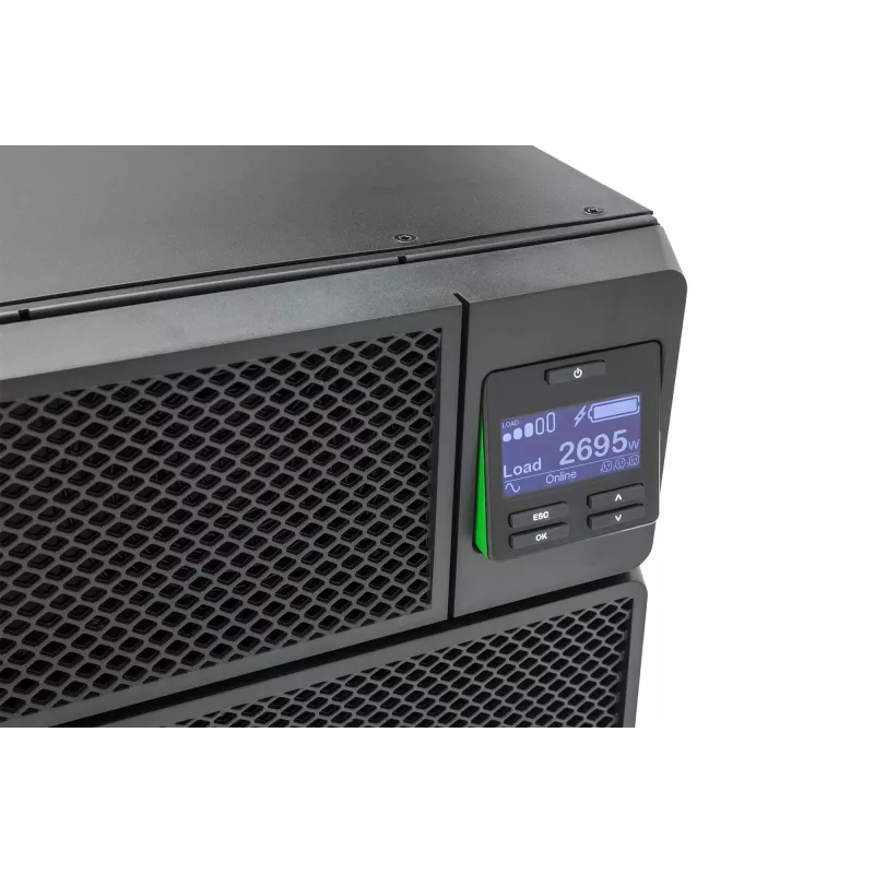 APC Smart-UPS On-Line SRT5KRMXLI – 5000VA, 6x C13, 4x C19 išėjimai, montuojamas į stelažą, integruota tinklo valdymo kortelė