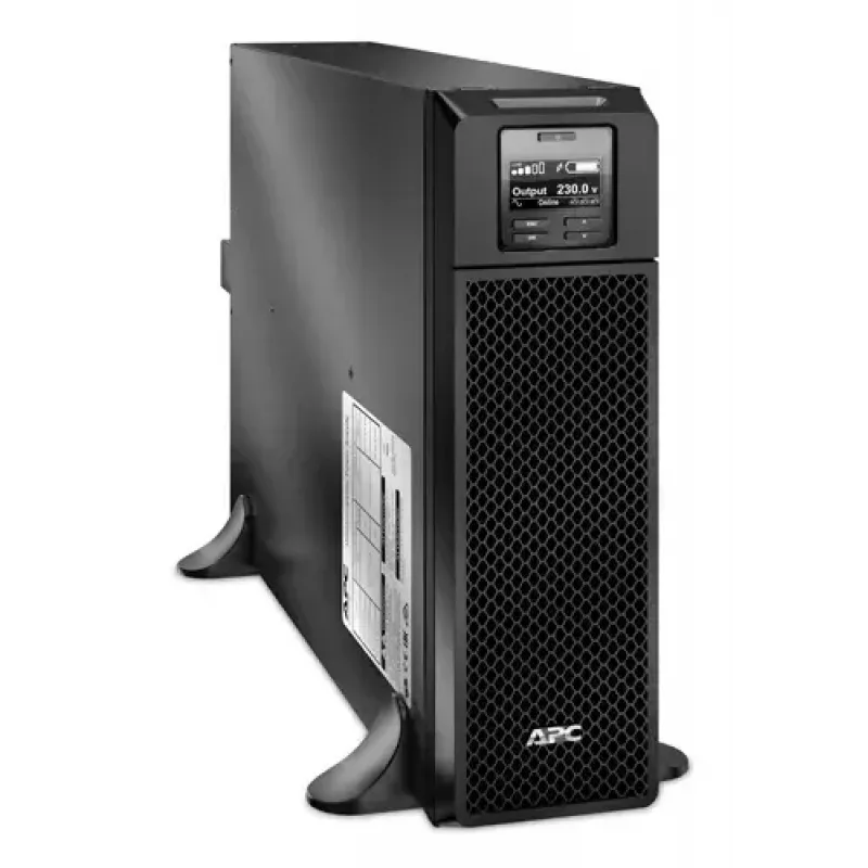 APC Smart-UPS On-Line 5kVA bokštinis UPS, 230V, 6x C13+4x C19, tinklo kortelė, ilgesnis veikimo laikas, be bėgių komplekto