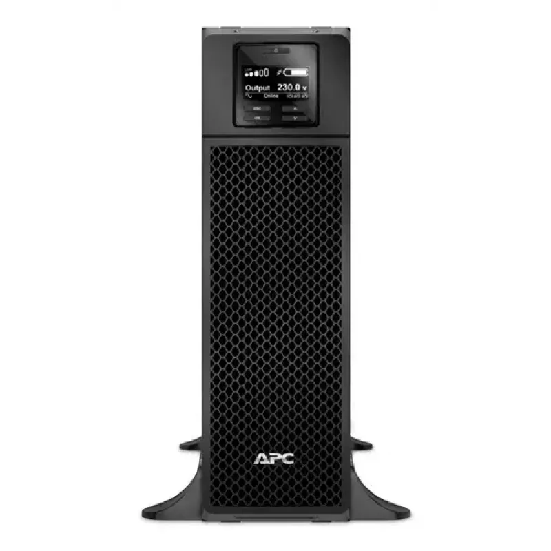 APC Smart-UPS On-Line 5kVA bokštinis UPS, 230V, 6x C13+4x C19, tinklo kortelė, ilgesnis veikimo laikas, be bėgių komplekto