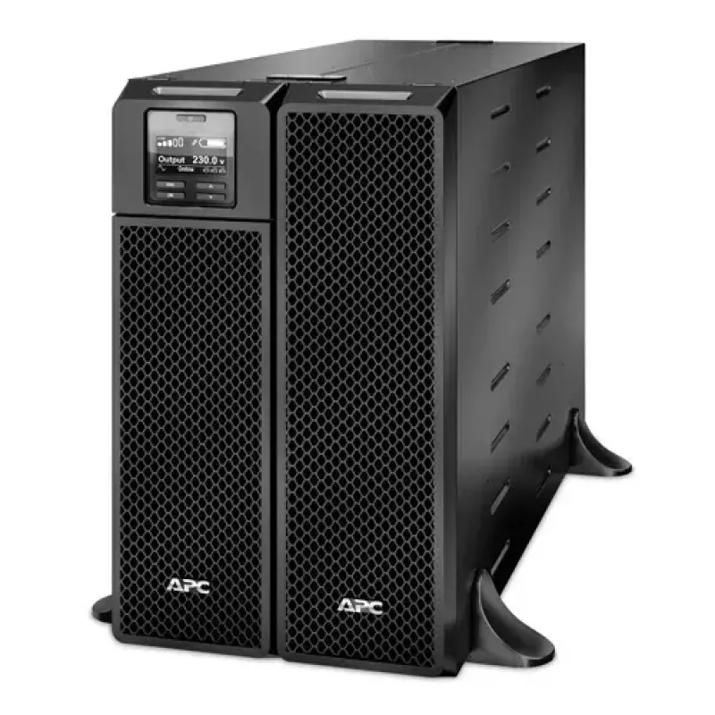 APC Smart-UPS On-Line 5kVA bokštinis UPS, 230V, 6x C13+4x C19, tinklo kortelė, ilgesnis veikimo laikas, be bėgių komplekto