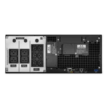 APC Smart-UPS On-Line SRT6KRMXLI - 6 kW/VA, 6x C13 + 4x C19 + kietasis laidas 1 fazė, montuojamas į stelažą, integruota tinklo valdymo kortelė