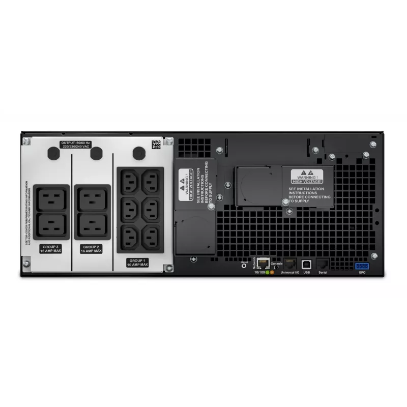 APC Smart-UPS On-Line SRT6KRMXLI - 6 kW/VA, 6x C13 + 4x C19 + kietasis laidas 1 fazė, montuojamas į stelažą, integruota tinklo valdymo kortelė
