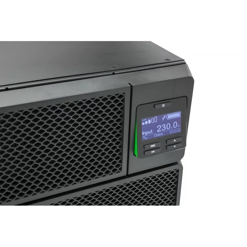 APC Smart-UPS On-Line SRT6KRMXLI - 6 kW/VA, 6x C13 + 4x C19 + kietasis laidas 1 fazė, montuojamas į stelažą, integruota tinklo valdymo kortelė