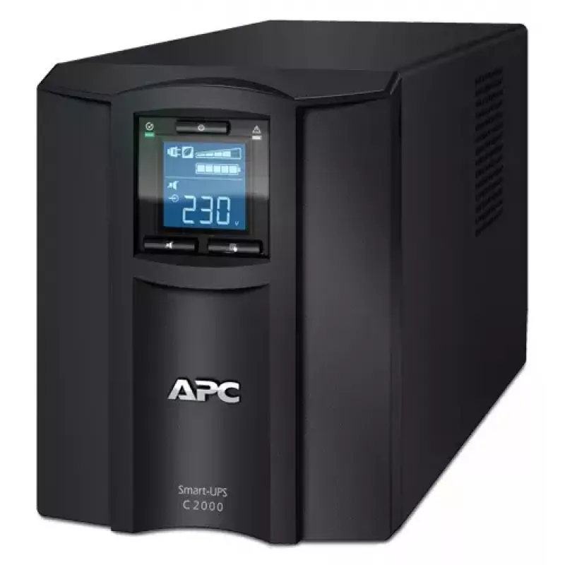 APC Smart-UPS C SMC2000I, linijinis-interaktyvus, 2000VA, bokštas, 230V, 6x IEC C13+1x IEC C19, USB ir Serial, AVR, grafinis LCD