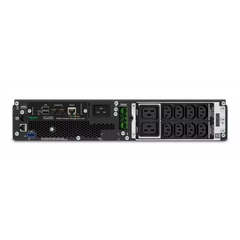 APC Smart-UPS On-Line SRT2200RMXLI-NC - 2200 VA, 8x C13 ir 2x C19, montuojamas į stelažą, su NMC