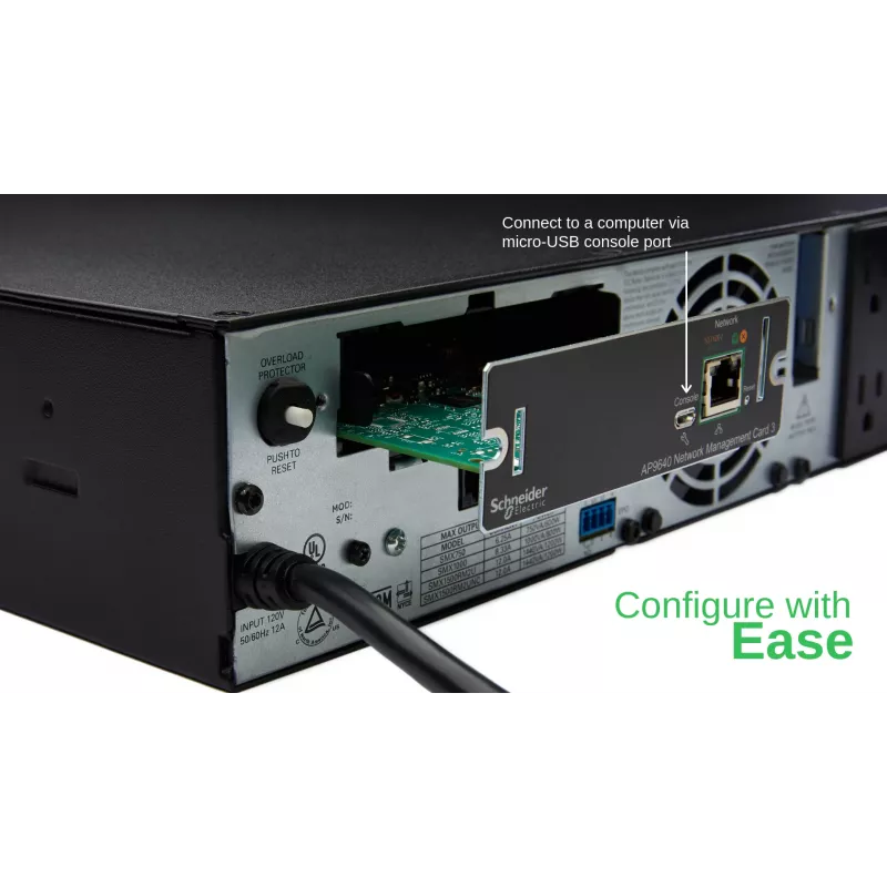 APC AP9640 Smart-UPS tinklo valdymo kortelė (3 kartos), SmartSlot, 12.1 mm, 11.4 mm, 38 mm, 80 g