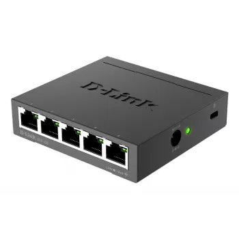 D-Link DGS-105 nevaldomas L2 Gigabit Ethernet (10/100/1000) jungiklis, juodas