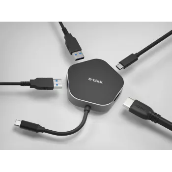 D-Link 4-in-1 USB-C centras su HDMI ir Power Delivery
