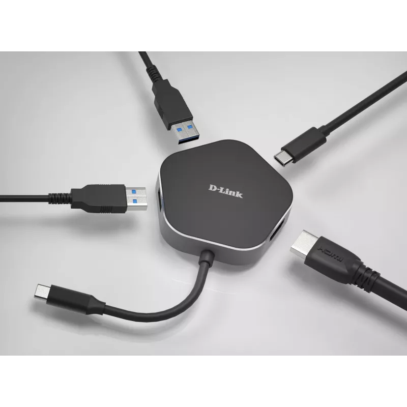D-Link 4-in-1 USB-C centras su HDMI ir Power Delivery