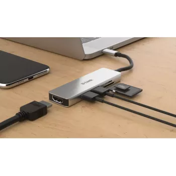 D-Link 5-in-1 USB-C stotelė su HDMI ir SD/microSD kortelių skaitytuvu