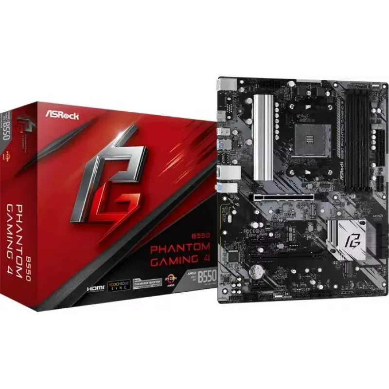 ASRock B550 Phantom Gaming 4 AMD B550 Socket AM4 ATX pagrindinė plokštė