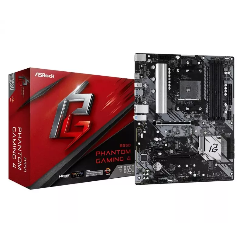 ASRock B550 Phantom Gaming 4 AMD B550 Socket AM4 ATX pagrindinė plokštė