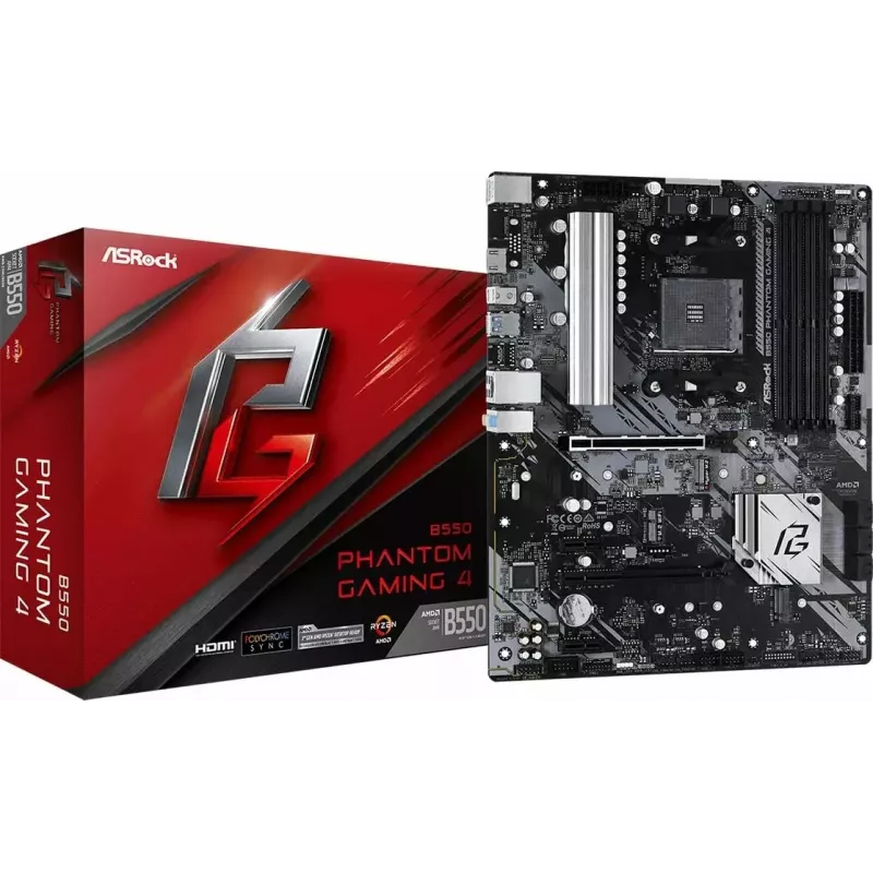 ASRock B550 Phantom Gaming 4 AMD B550 Socket AM4 ATX pagrindinė plokštė