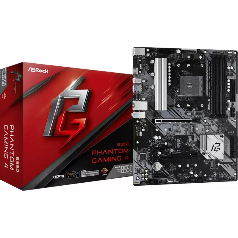 ASRock B550 Phantom Gaming 4 AMD B550 Socket AM4 ATX pagrindinė plokštė