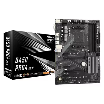 Motininė plokštė ASRock B450 PRO4 R2.0 AMD B450 Socket AM4 ATX