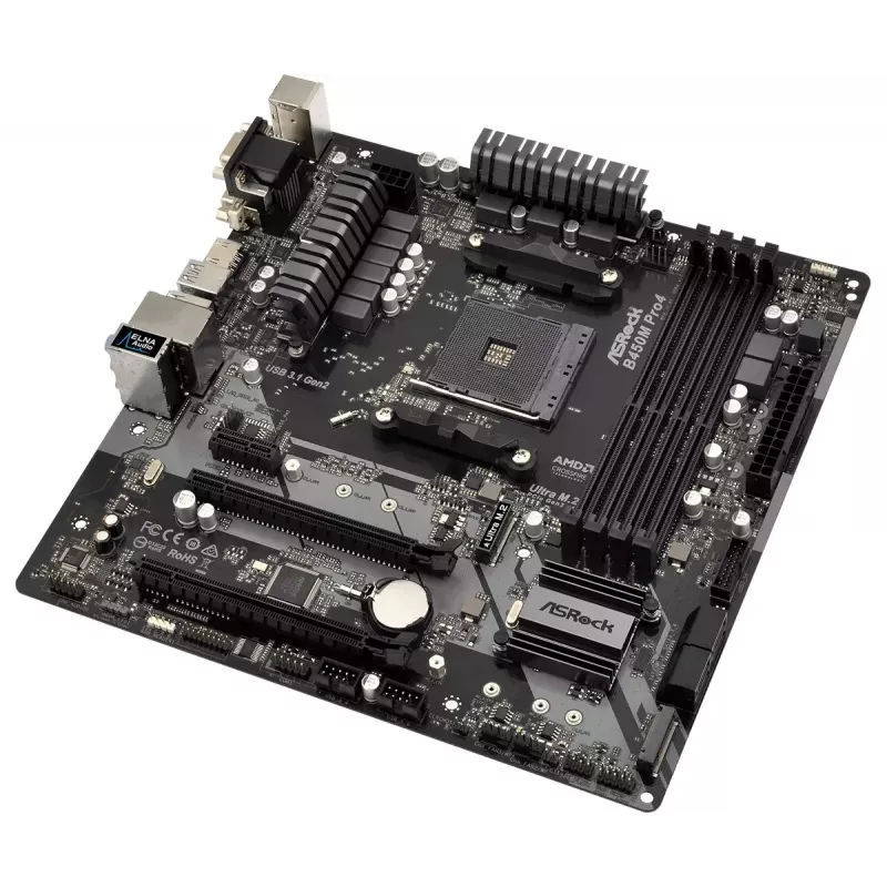 Pagrindinė plokštė ASRock B450M PRO4 AMD B450 lizdas AM4 micro ATX