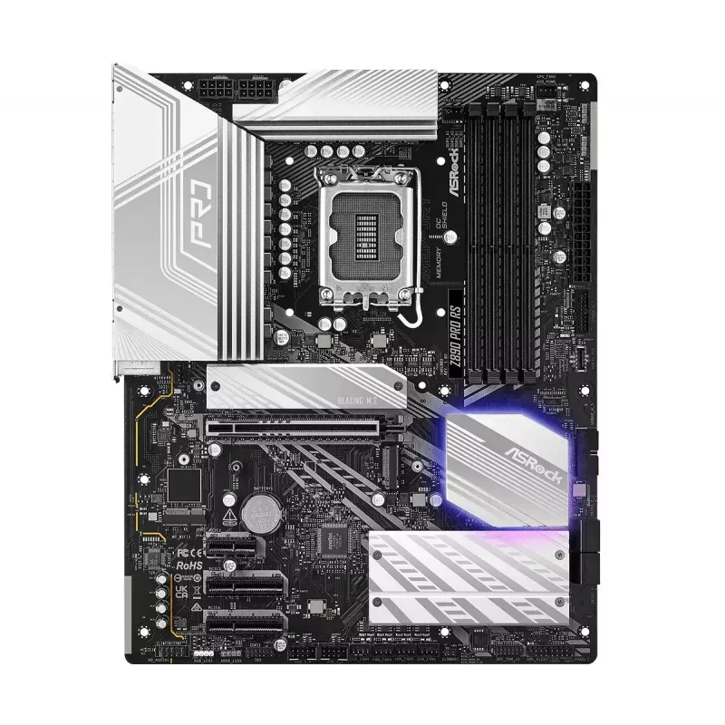 Motininė plokštė ASRock Z890 Pro RS — Intel Z890, LGA 1851, ATX, 4x DDR5 lizdai, PCIe Gen5 x16, 2.5Gb LAN, Thunderbolt 4