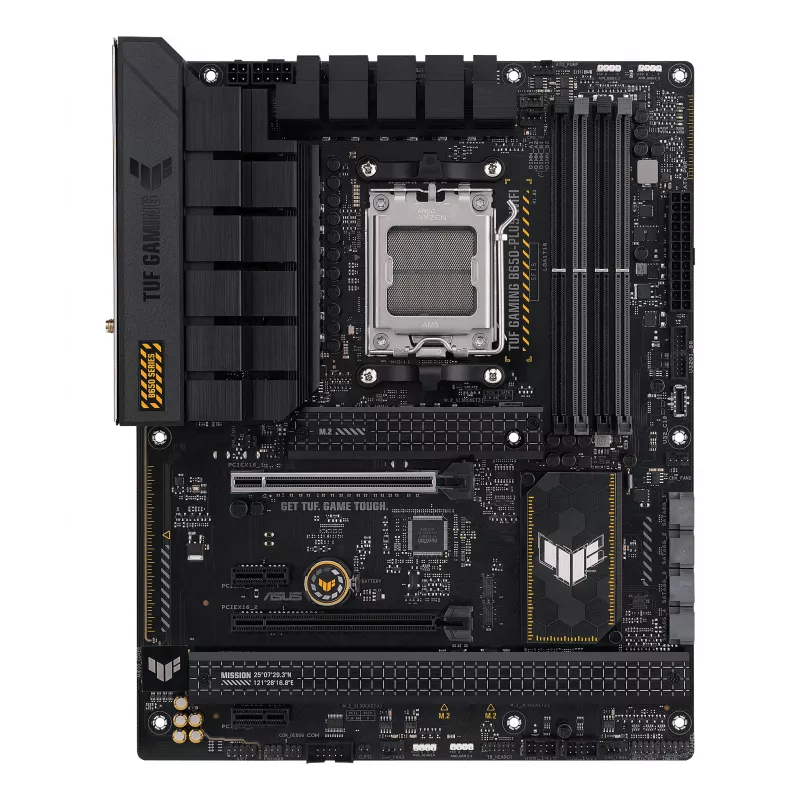 Motininė plokštė ASUS TUF GAMING B650-PLUS WIFI — AMD B650, Socket AM5, ATX, DDR5, 4 DIMM, Wi‑Fi 6, 2.5Gb LAN, 3x M.2