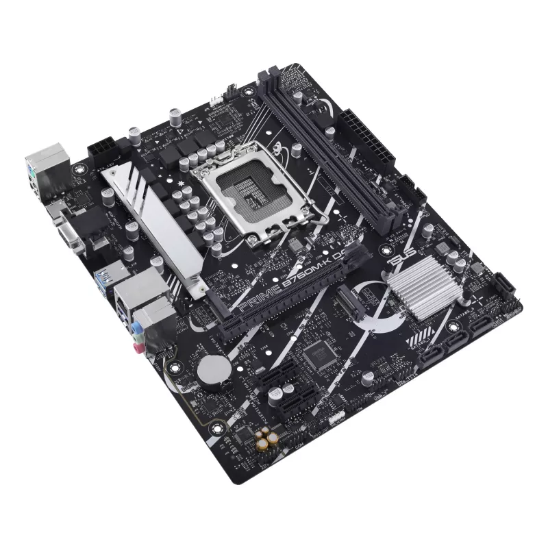Pagrindinė plokštė ASUS PRIME B760M-K D4 — Intel B760, LGA 1700, Micro ATX, 2x DDR4 DIMM, 64 GB, M.2, SATA III, 2,5Gb Ethernet