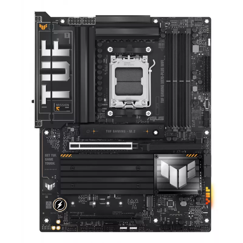 Motininė plokštė ASUS TUF GAMING X870-PLUS WIFI — AMD X870, lizdas AM5, ATX, DDR5, 4 DIMM, Wi‑Fi 7, Bluetooth 5.4