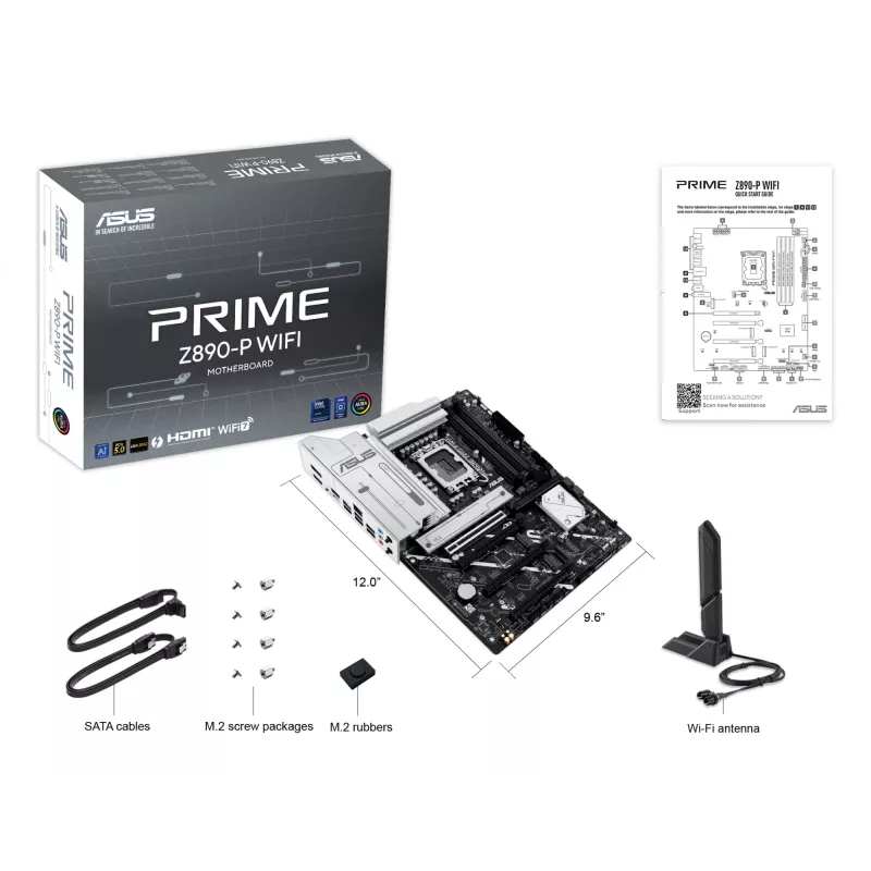 Motininė plokštė ASUS PRIME Z890-P WIFI Intel Z890 LGA 1851 ATX, DDR5, 4x DIMM, 4x M.2, Wi-Fi 7, 2.5Gb LAN