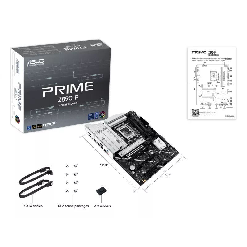 Motininė plokštė ASUS PRIME Z890-P — Intel Z890, LGA 1851, ATX, DDR5, 4x DIMM, 192GB, 4x M.2, 2.5Gb LAN, HDMI 2.1, 1x USB-C