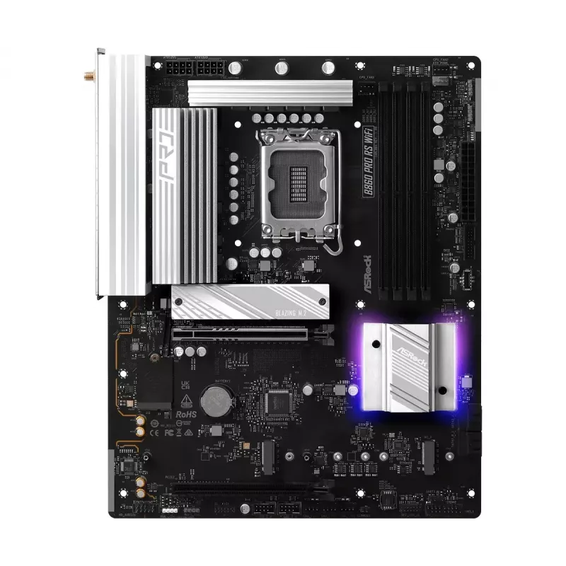Motininė plokštė ASRock B860 Pro RS WiFi Intel B860 LGA1851 ATX, 4x DDR5 lizdai, 256 GB, Wi‑Fi 6E, 2,5GbE