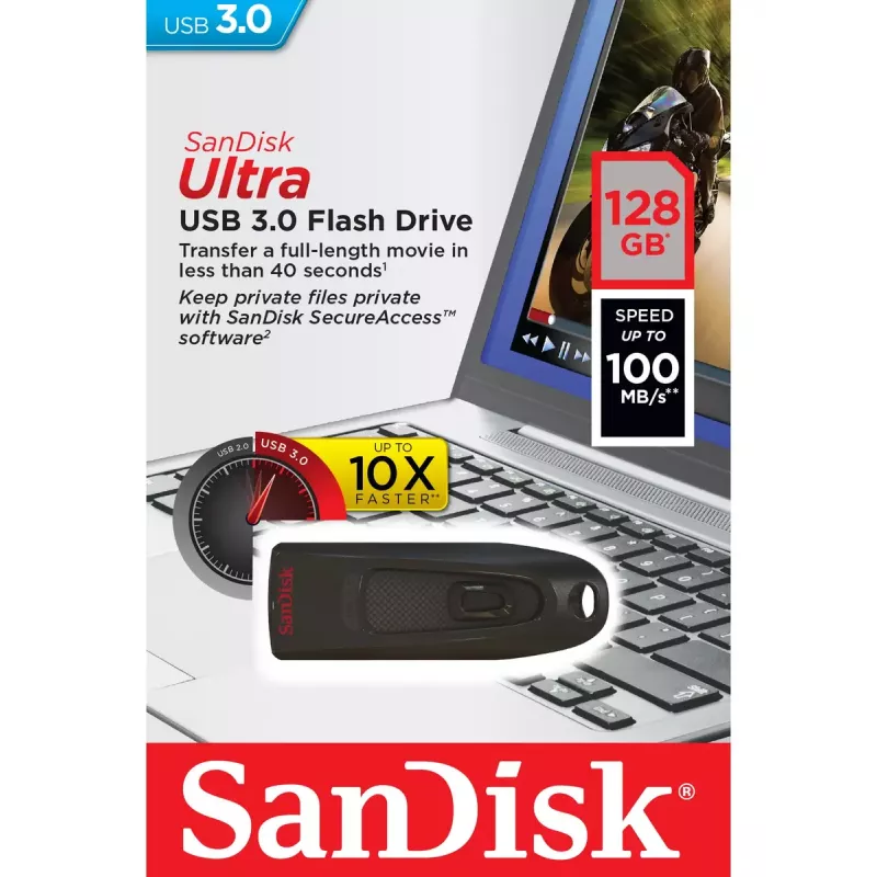 USB atmintukas SanDisk Ultra 128 GB USB Type-A 3.2 Gen 1 juodas