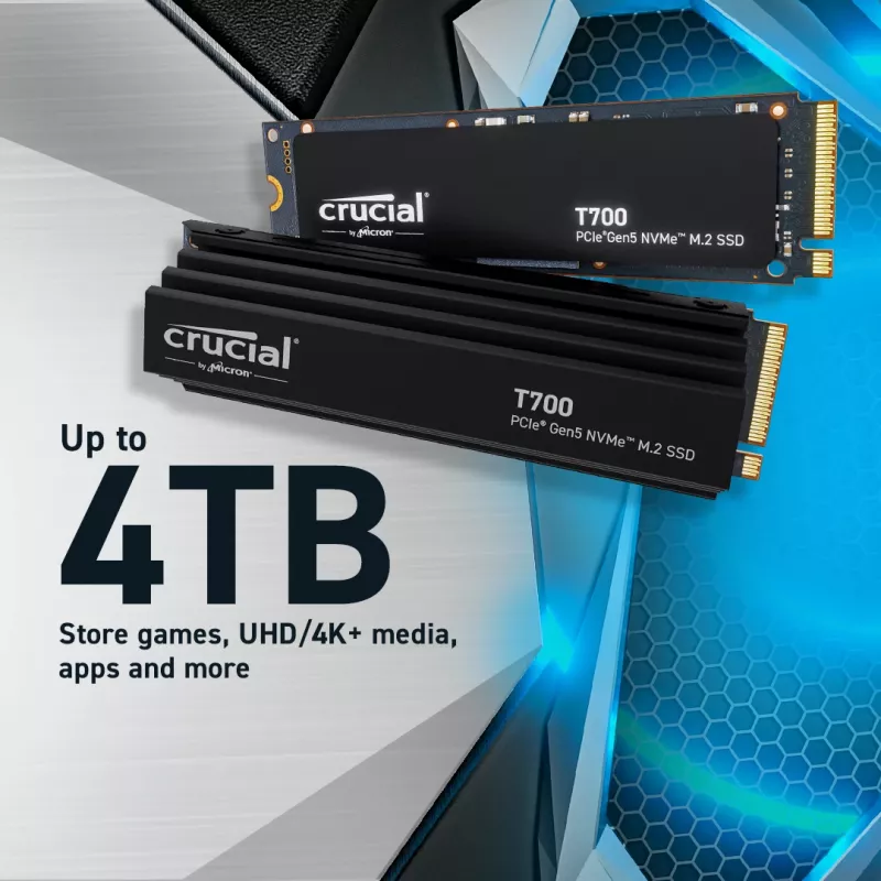 SSD Crucial T700 4TB PCIe Gen5 x4 M.2 2280