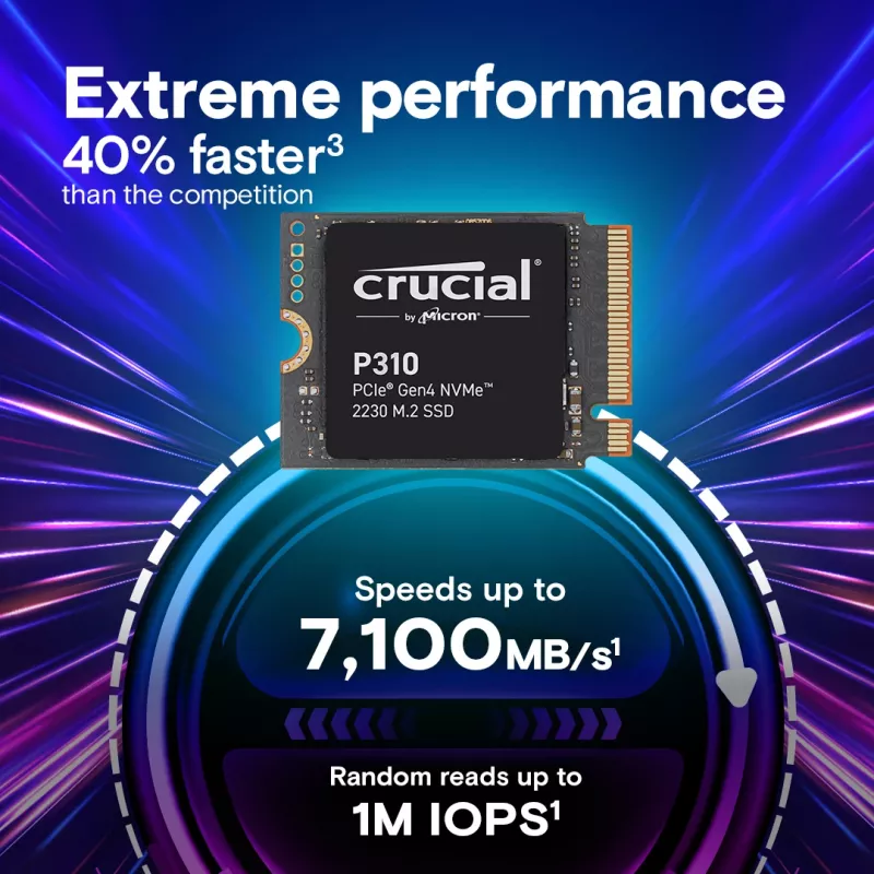 Crucial P310 2TB M.2 PCIe Gen4 NVMe SSD diskas