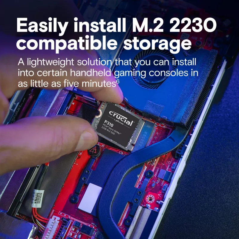 Crucial P310 2TB M.2 PCIe Gen4 NVMe SSD diskas