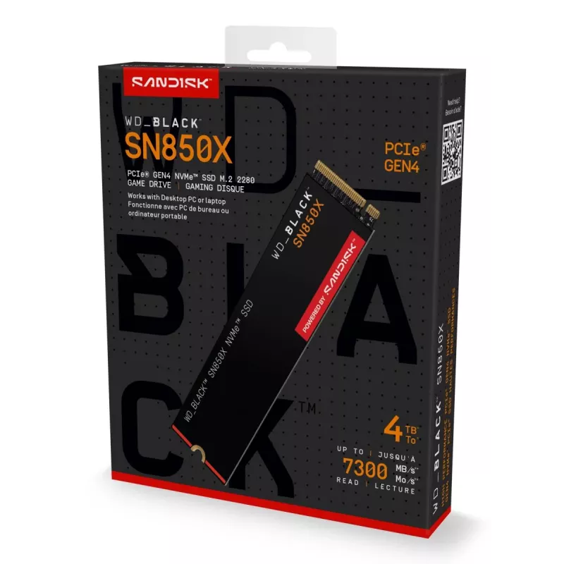 WESTERN DIGITAL SSD WD_BLACK SN850X 4TB PCIe Gen4 x4 M.2 2280