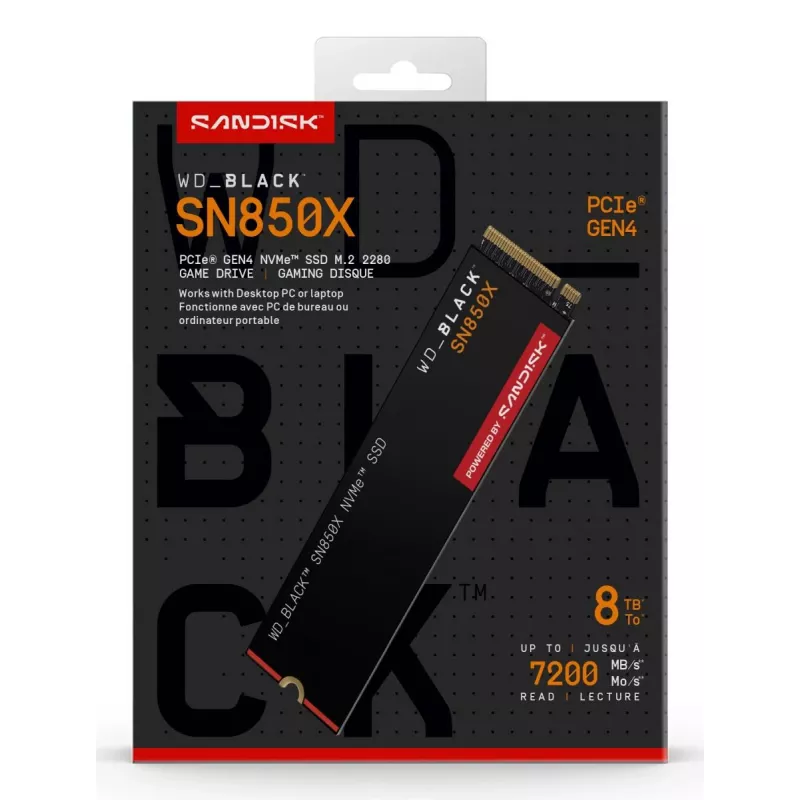 WESTERN DIGITAL SSD WD_BLACK SN850X 8TB PCIe Gen4 x4 M.2 2280