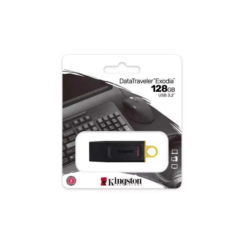 Kingston Technology DataTraveler Exodia USB 3.2 atmintukas 128 GB (juodas/geltonas)