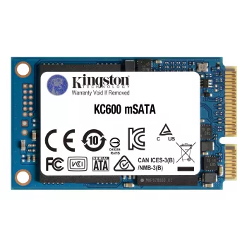 Kingston Technology 256 GB SSD KC600 SATA3 mSATA, 256 GB, mSATA, 550 MB/s, 6 Gbit/s