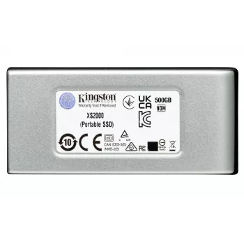 Kingston Technology XS2000 2TB nešiojamas SSD, USB-C 3.2 Gen 2x2, 2000MB/s, juodas/sidabrinis