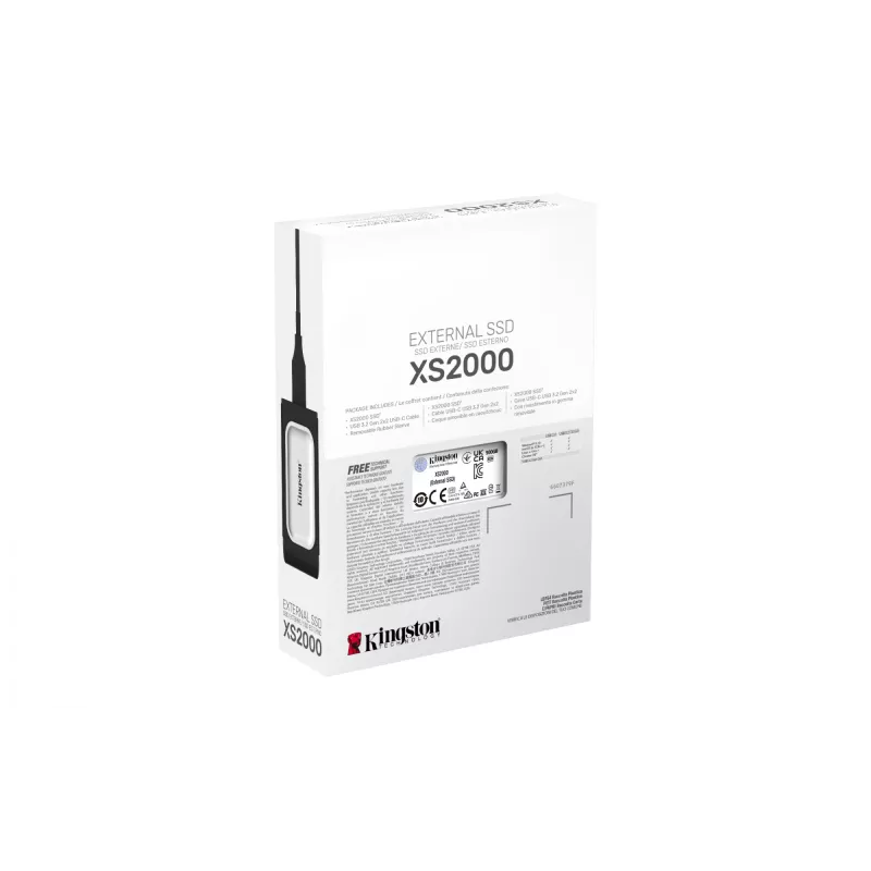 Kingston Technology XS2000 500 GB nešiojamasis SSD, USB Type-C 3.2 Gen 2x2, 2000 MB/s, juodas/sidabrinis
