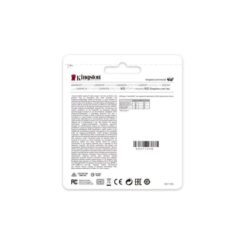 Kingston DataTraveler 70 256GB USB-C 3.2 Gen 1 atmintukas