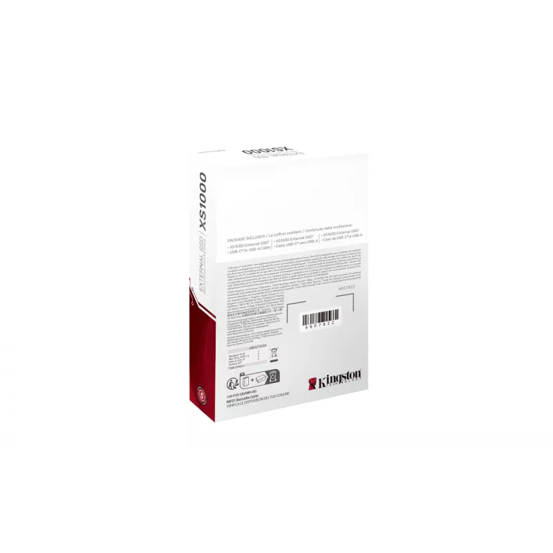 Kingston Technology 1TB XS1000 išorinis USB 3.2 Gen 2 nešiojamasis kietojo kūno diskas