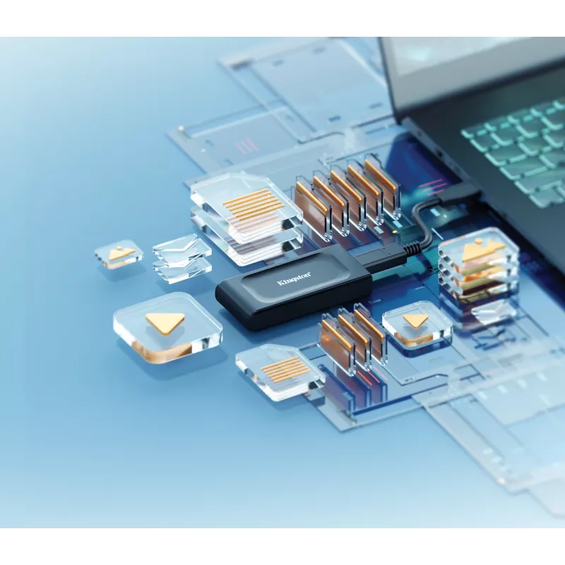 Kingston Technology 1TB XS1000 išorinis USB 3.2 Gen 2 nešiojamasis kietojo kūno diskas