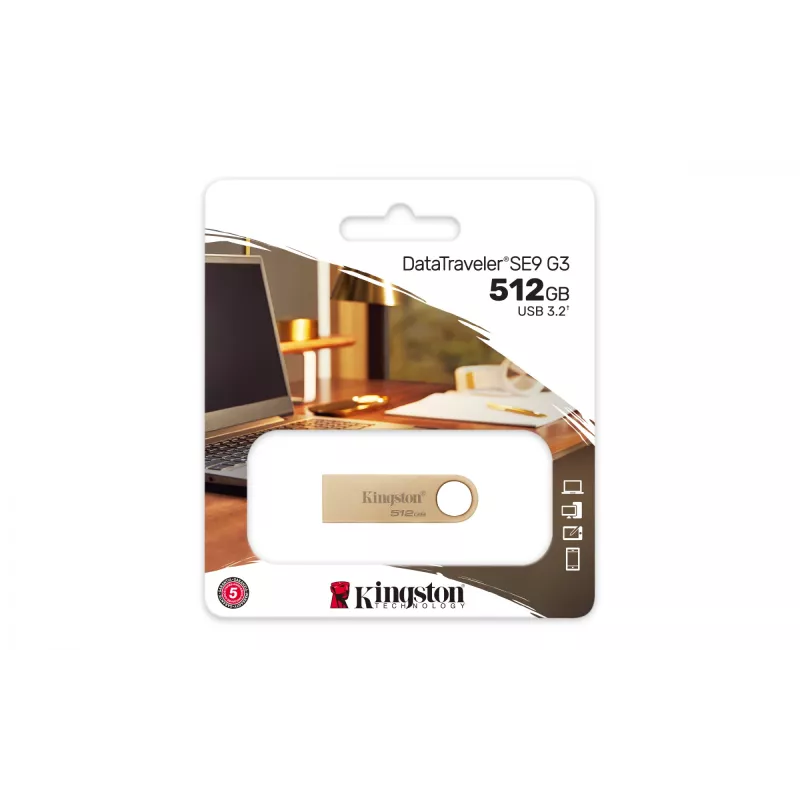 Kingston DataTraveler SE9 G3 512GB USB 3.2 Gen 1 metalinis USB atmintukas 220MB/s