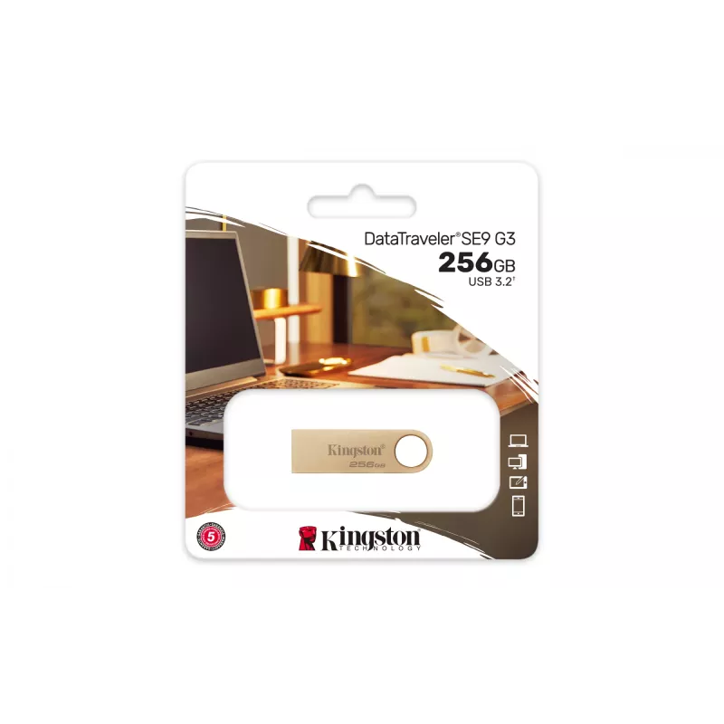 „Kingston Technology“ DataTraveler SE9 G3 256GB metalinis USB 3.2 Gen 1 atmintukas (220MB/s skaitymas)